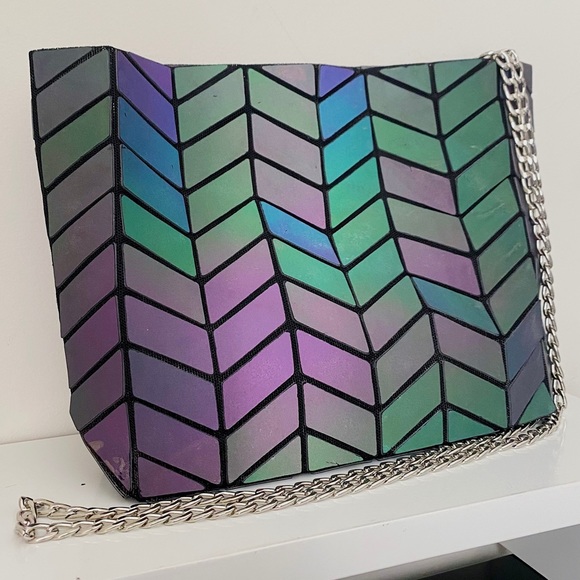 Issey Miyake Bao Bao Multicolor Geometric Zip Pouch Clutch Crossbody Bag - Picture 2 of 11